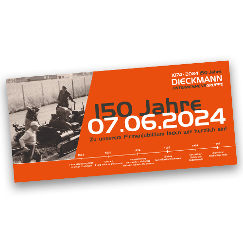Einladung zum Firmenjubiläum | Dieckmann Unternehmensgruppe Einladung zum Firmenjubiläum | Dieckmann Unternehmensgruppe