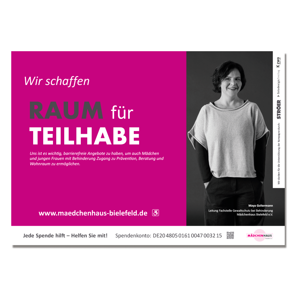 Kampagne "RAUM für ..." für das Mädchenhaus Bielefeld e.V.